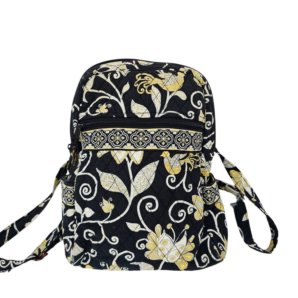 Y2K Vera Bradley Backpack Yellow Bird Floral Retired Quilted Cotton Bag Boho
